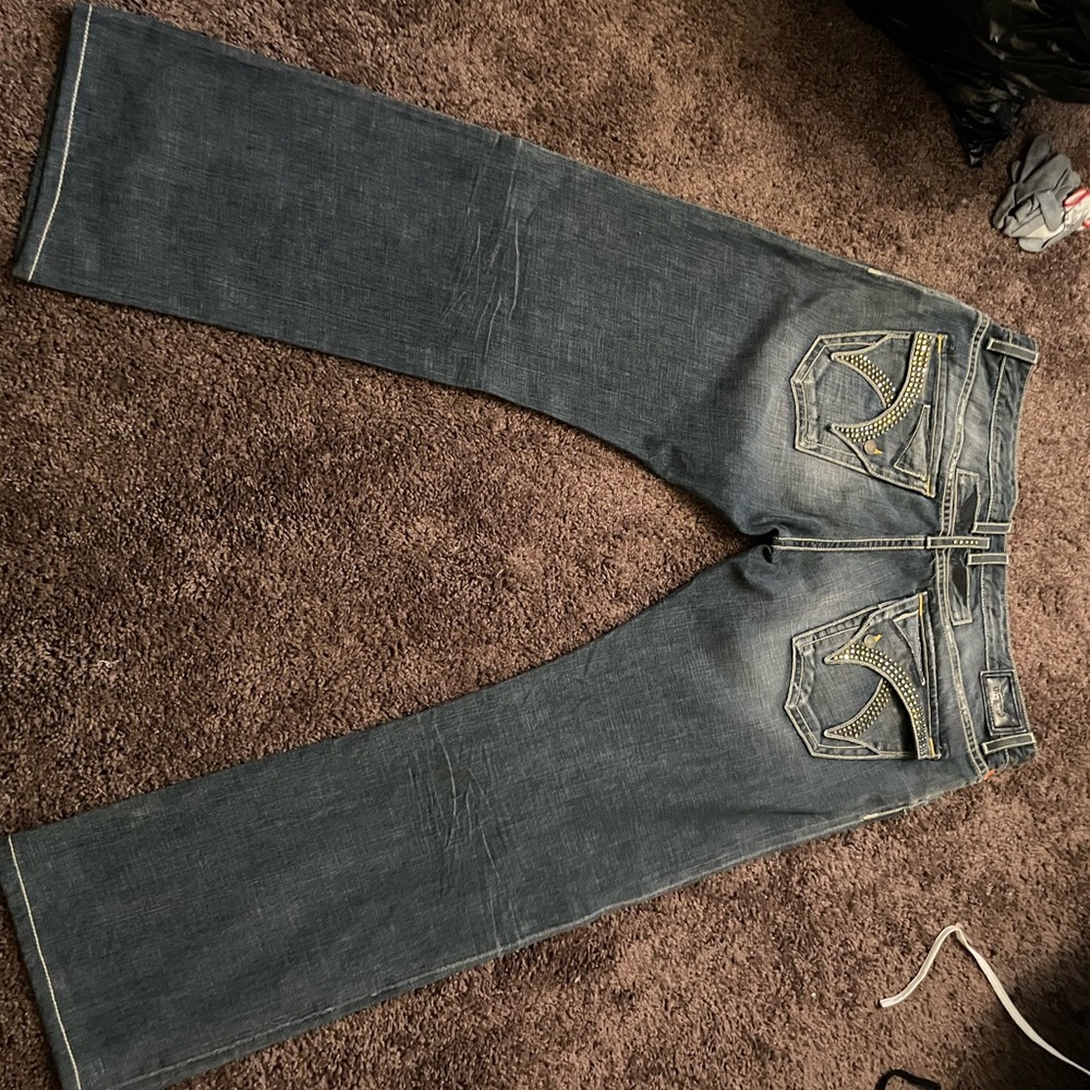 Men’s Studded Rhinestone Robin Jeans - Picture 11 of 14